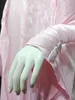 Etnische kleding groene abrikoos roze open glanzende abaya moslimvrouw Dubai zomer Kaftan vakantievakjes 2024 jurk met lange mouwen