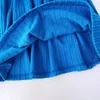 Ensembles de vêtements 2024 Vêtements d'enfants à manches courtes Collier Blue Blue Mirts 2 pièces Designer Girls Set 3-7T