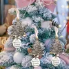 Party Decoration Christmas Ornament Hangable Alloy Pendants For Tree Decorative Words Printed Window Door