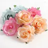 Decoratieve bloemen 2/5 -stks 11 cm rozen kunstmatige kop voor thuiskamer decor tuin bruiloft decoratie nepbloem diy ambacht