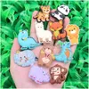 Bijoux moq 20pcs pvc dessin animé vache girafe dinosaure panda singe éléphant renard lion chaussure décoration charme accessoires de boucle