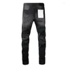 Kadın Pantolon Moda 2024 Mor Roca Marka Kot pantolon Yüksek Sokak Kara Delik Onarımı Düşük katlı sıkı boyut 28-40