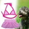 Dog Apparel 1 Set Pet Swimsuit Fastener Tape Comfortable Skirt Clear Printing Ins Summer Bikini Beach Party