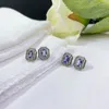 Stud -oorbellen natuurlijke Tanzanite Sterling 925 Silver Gemstone 4 6mm voor dames feest verjaardagsbruiloft trendy sieraden cadeau