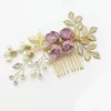 Haarclips Doek Flower Alloy Comb Goud-vergulde rommelige Bun Maker 10-TETH Tiara voor het maken van feestkapsels voor verjaardagsfase