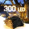 Dekorationer 300Led Solar String Light Fairy Garden Waterproof Outdoor Lamp 6V Garland för jul Xmas Holiday Party Home Decoration