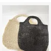 2024 TOTE TOAL Designer torba słomka torba plażowa moda moda pusta tkanina letnia słomka czarna morela letnia torba wakacyjna torba na zakupy