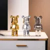 Objets décoratifs Figurines Artistique 25 cm Bearbricks moderne Statue Placing Golden Bear Brick Sculpture Home Decor Figurines Stattuette Ornement Figurines T2405