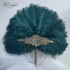 Hochzeitsblumen Peorchid Strauß Federn Teal Blue Bridal Brosche Bouquet Fan Ramo Novia 2024 Custom Gatsby 1920er Art Deco Geschenk
