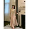 Signe Alien Kitty Solid Chiffon Long Women Gentle Slim Daily Summer Office indossa una signora minimalista sciolta elegante casual