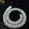 Vendita calda a basso prezzo solido hip hop pesante 14mm 925 moissanite argento Miami Cuban Link Chain