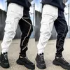 Pantalon masculin Cargo réfléchissant 2024 Hip Hop Joggers décontractés pantalons multi-poches pantalon de streme