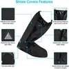 Cubierta de zapato de bota de lluvia impermeable negro con reflector alto de zapatos transparentes de zapatos transparentes para hombres de bicicleta de motocicleta Mujeres Y240419