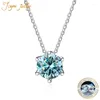 Hangers JoyceJelly D kleur 1/2ct Moissanite ketting voor vrouwen Six Six Simulated Diamond Pendant 925 Sterling Silver Wedding Sieraden