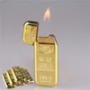 Fancy Design Cigar Lighter Navulable Metal Gold Brick zonder Gas Lighter Factory Groothandel