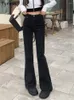 Jeans femminile bagliori donne eleganti susim solid di moda semplice impero design per leisure autunno tenero in stile coreano