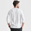 Sweat à capuche masculin 220g Double Yarn Soft Spring Lettre broderie T-shirt à manches longues en coton blanc intérieur en bas blanc en coton pur pur pour hommes