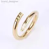 Luxus klassisches Nagelring Designer Ring Mode Unisex Manschettenring Paar Bangel Gold Ring Schmuck Valentinstag Geschenk