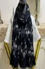 Ny design svart färg god kvalitet 100 kashmirmaterial tunna och mjuka tryckblommor långa halsdukar för kvinnor stor storlek 200 cm 100c7066217