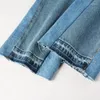 Heren jeans mannen losse zakken lading franje gesplitste afgifte zoom laars gesneden broek niet stretch denim uitlopende broek broek