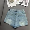 pantalones cortos para mujeres jeans shorts para mujer ropa miui verano nueva industria pesada letra diéprula el diseño de bolsillo decorado pantalones cortos de mezclilla premium lavados