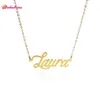 Personalized Script Name Necklace for Women Jewelry Stainless Steel with Gold Plated Charm Letter Necklaces LAURA Collier Femme NL2514161