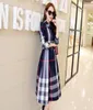 2019 Spring and Autumn New Women039s Vestido a cuadros Long -Lleed Ashaped Long Autumn Coreano Versión de The Slim Dress3727258