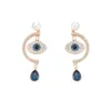 Sans cou pour la femme Swarovskis Bijoux Matching Edition Devils Eye Pearl Oread Boucles Femme Swallow Blue Devils Boucles d'oreilles Eye Femme