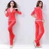 Pantalon féminin à deux pièces JC Lovers Brand Costumes Casual Cost Spring Autumn Outdoor Velvet Femmes Femmes Collier Collier Jogging Sportswear Suit