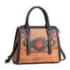 Сумки для плеч цветочные женщины сумочка подлинная кожаная сумка 2024