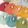 Factory Direct Kids Bib 100% Cotton Double Layer Waterproof Baby Saliva Towel Comfort Ruffle Drop Shape Children Bibs 240429