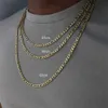 Pendant Necklaces SUMENG New Punk Figaro Chain Necklace Silver Gold Alloy Long Mens Hip Hop Fashion Jewelry Gift 2024 Q240430