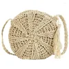 BAG LNS Mulheres sacos de palha boêmia rattan fêmea bolsa de praia círculo lady weaven crossbody handmade redond kintted bolso