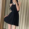 Lässige Kleider Hikigawa Chic Mode Frauen Sommer sexy elegant off schulter halfer fest gebundener schlanker taille dünn mini vestidos mujer