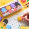 Party Gunst 4pcs lekkere dessertgezels DHS set mini lolly lolly icecream ijslolly donuts rubber gum voor kinderschoolstudent een dhkfv