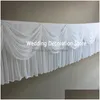 Jupe de table de 10 pieds / 20 pieds de longueur avec colorif g drap glace de soie tissu plinthe de mariage de mariage