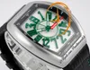 Vanguard gekke uren CZ02 Automatische heren Watch stalen kast witte wijzerplaat 3d groen nummer markers gummy riem super ediiton puretime reloj hombre montre hommes ptfm