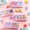 Party Gunst 4pcs lekkere dessertgezels DHS set mini lolly lolly icecream ijslolly donuts rubber gum voor kinderschoolstudent een dhkfv