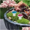 Fiori decorativi ghirlande da 80 pezzi Modello da giardino giocattolo di funghi finti Tiny figurine Mini funghi decorazioni statue fatica bonsai ornamento dhyef