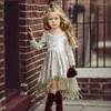 Girl Dresses Long Sleeve Party Dress Gowns Baby Flower Girls Velvet Tassel Fashion Vintage Princess Kids