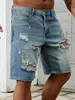 Modeheren gescheurd korte jeans merk kleding Bermuda zomer katoen shorts ademende denim streetwear shorts man 240429