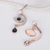 Sans cou pour la femme Swarovskis Bijoux Matching Edition Devils Eye Pearl Oread Boucles Femme Swallow Blue Devils Boucles d'oreilles Eye Femme