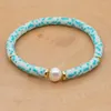 Charm armband imitation naturliga pärlor par älskare armband lera handarbete för kvinnor män lyckliga modesmycken tillbehör