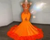 Robes de bal de promotions orange pour femmes 2023 Crystal perle des filles africaines robes de fête de soirée sirène longue robe de soirée 2136789