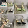 H Satin Sandals Womens Leather Sole Heels 11.5 Cm Platform Dress Shoes Diamond Chain Decoration Designer Shoe with Pointed Back Pockets High Heeled eels Original