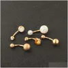 Bell Bell Pierścienie Belly Belly nierdzewne Ombligo kolczyki 14G Rose Gold śrubowe pierścienie piercing nombril seksowne kobiety biżuteria upuszcza del dhc9b