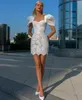 Kurze Schatz Spitzen Brautkleider mit abnehmbarer Zugscheide Organza 2 und 1 Stil Vestido de Novia Reißverschluss Rückenbrautkleider für Frauen
