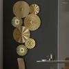 Dekoratif figürinler 4pcs duvar dekor metal asılı modern sanat düzensiz disk