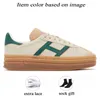 Platform Gazelle Bold Sapatos Mulher Designer Cream Collegiate Green Suede Leather Pink Glow Gum Gazelles White Black Super Pop Flat Trainers Sneakers