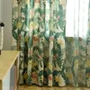 Impressão de cortina plantas verdes nórdicas cortinas de quarto de sombreamento para sala de jantar vivo